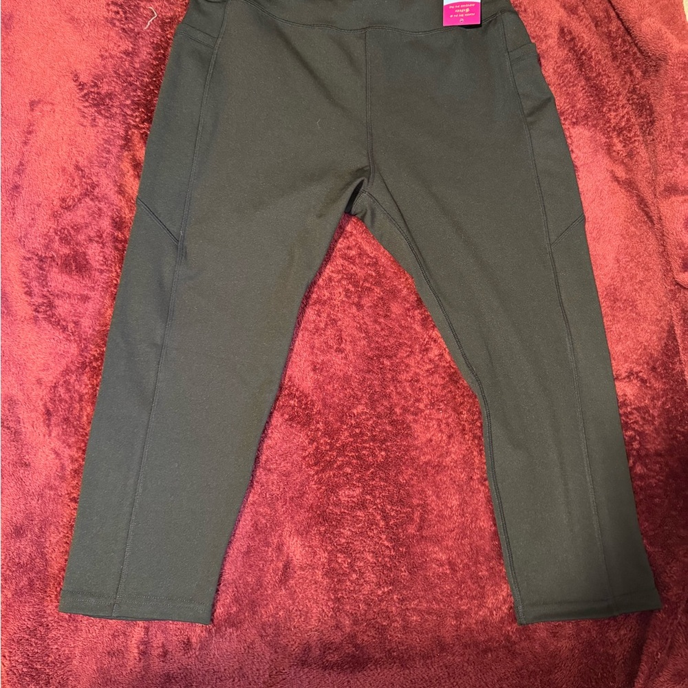 POP Fit Dark Green Kids Leggings